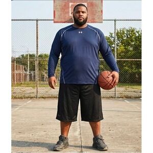 Under Armour Men's 5XL HeatGear Compression Shirt Navy Blue 1257471 410 New